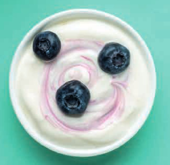 Yogur helado con arándanos
